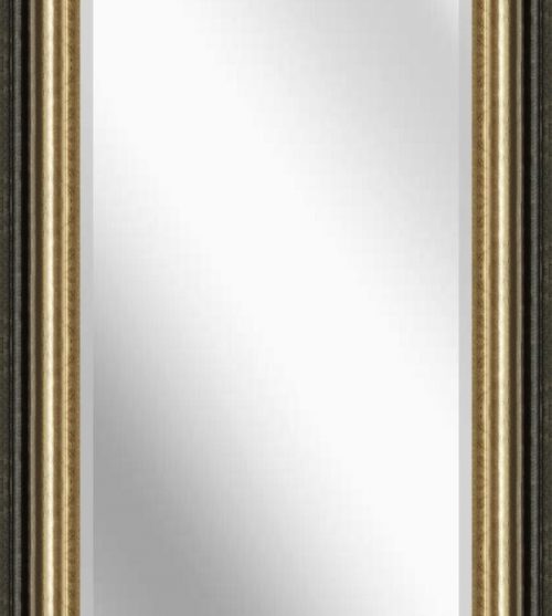 Brown and Gold Long Rectangle Bevelled Mirror