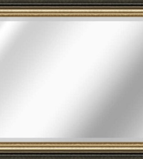 Brown and Gold Rectangle Bevelled Mirror