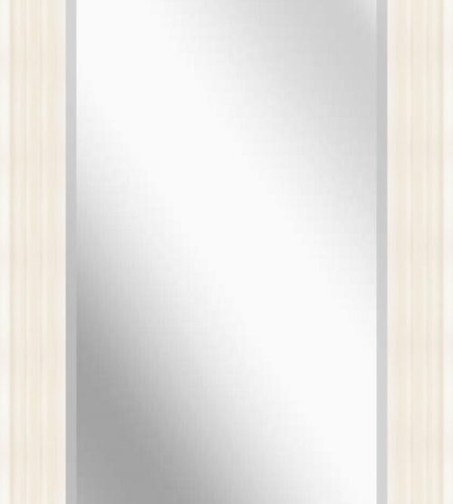 Cream Step Long Rectangle Bevelled Mirror