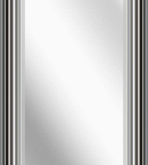 Black and Silver Long Rectangle Bevelled Mirror