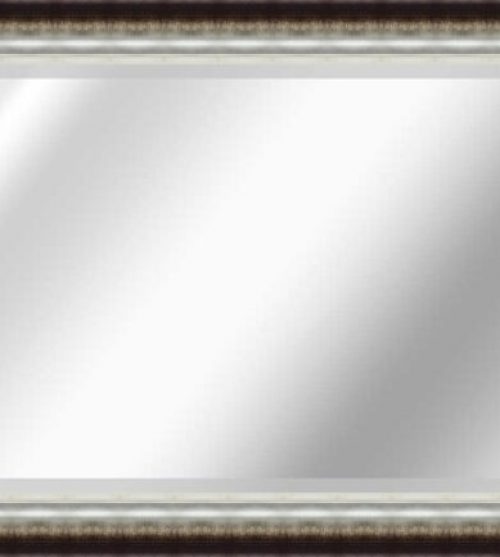 Brown and Gold Scoop Rectangle Bevelled Mirror