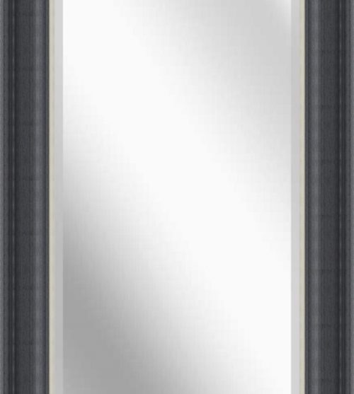 Charcoal Scoop Long Rectangle Bevelled Mirror