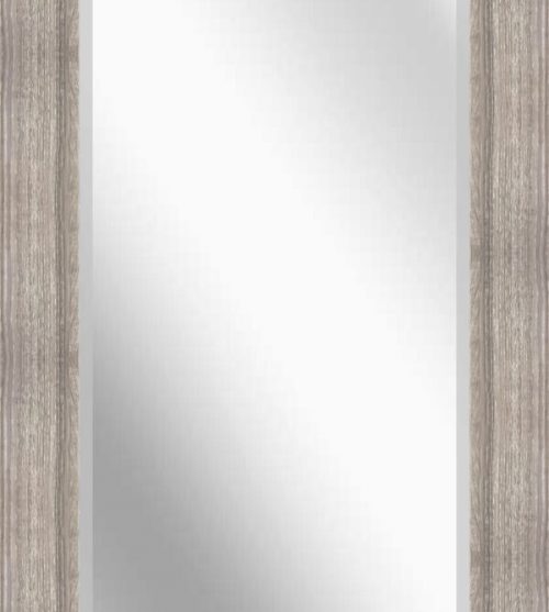 Light Grey Oak Long Rectangle Bevelled Mirror