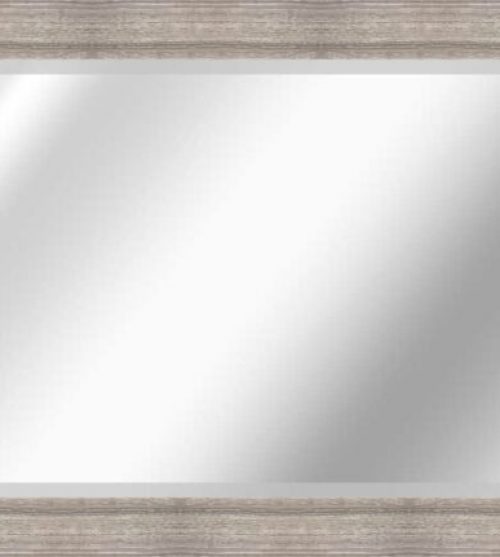Light Grey Oak Rectangle Bevelled Mirror