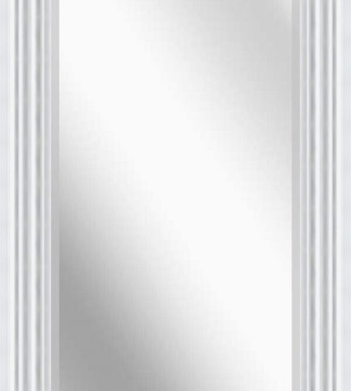 Matte Silver Long Rectangle Bevelled Mirror