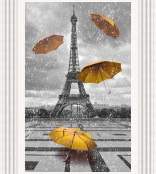 Eiffel Tower with Yellow Brollies