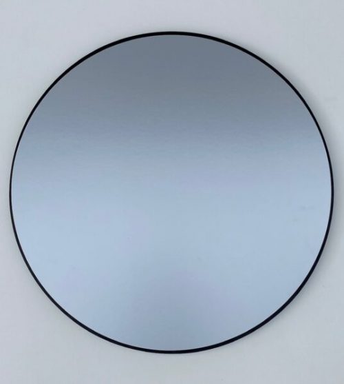 Black Round Aluminum Framed Mirror