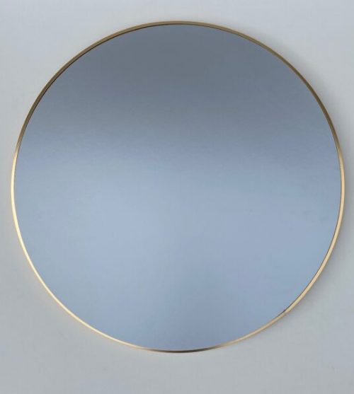 Gold Round Aluminum Framed Mirror