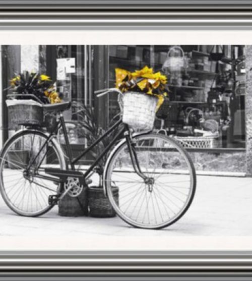 Vintage Bicycle with Flowers (Yellow)