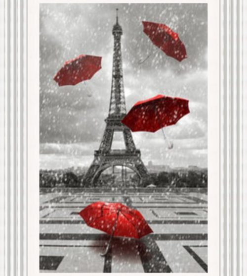 Eiffel Tower with Red Brollies